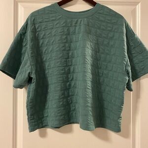 a new day Textured Teal Short Sleeve Top
